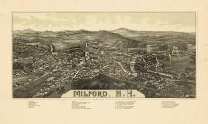 Milford 1886 Bird's Eye View 24x39, Milford 1886 Bird's Eye View